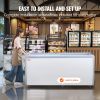 VEVOR Commercial Ice Cream Display Case, 20 Cu.ft Chest Freezer, Mobile Glass Top Deep Freezer, Restaurant Gelato Dipping Cabinet with 12 Large Tubs