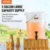 VEVOR Beverage Dispenser, 5 Gallon Drink Dispensers for Parties, Plastic Juice Dispenser with Spigot and Lid, Iced Tea Lemonade Juice Water Dispenser