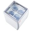 VEVOR Commercial Ice Cream Display Case, 5.6 Cu.ft Chest Freezer, Mobile Glass Top Deep Freezer, Restaurant Gelato Dipping Cabinet with 4 Large Tubs
