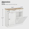 Two-Compartment Tilt-Out Trash Cabinet, Pet Proof Kitchen Trash Cabinet with Cutting Board, Free Standing Laundry Sorter Cabinet, Laundry Hamper