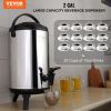 VEVOR Stainless Steel Insulated Beverage Dispenser, 2 Gallon 7.6 Liter, Thermal Hot and Cold Drink Server Dispenser with Spigot Handle