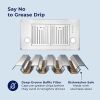 30 inch Insert Range Hood 600 CFM;  Built-in Stainless Steel Range Hoods with Right Button Controls and Back LED Lights; Kitchen Hood for Over Stove;