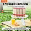 VEVOR Fruit Wine Press, 1.6 Gallon/6L, Solid Wood Basket with 6 Blocks, Manual Juice Maker