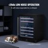 VEVOR Wine Cooler, 46 Bottles Under Counter Built-in or Freestanding Wine Refrigerator, Dual Zone Beverage Cooler with Blue LED Light, Single Door