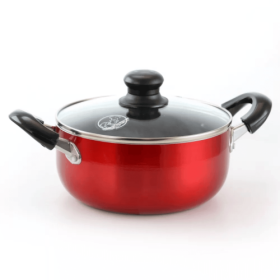 Better Chef 3-Quart Metallic Red Aluminum Dutch Oven with Glass Lid (size: 3 quarts)