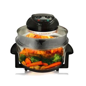 MegaChef Multipurpose Countertop 14.25 Inch Halogen Oven Air Fryer/Rotisserie/Roaster in (Color: Black)