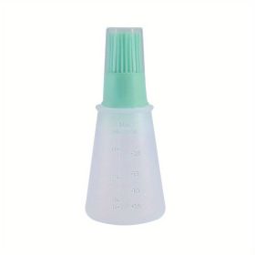 1pc 2.2oz Brand Silicone BBQ Oil Bottle Brush With Flat-Bottom Design; Perfect For Barbecue; Cooking And Baking - Heat-Resistant; Easy To Clean And Su (Color: Green)