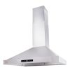 VEVOR Wall Mount Range Hood, Ductless Chimney-Style Kitchen Stove Vent, Stainless Steel Permanent Filter with 3-Speed Exhaust Fan, 2 Baffle Filters