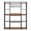 5-Tier Kitchen Baker's Rack, 55" Wide Kitchen Storage Shelf with 11 Hooks