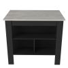 Brooklyn Kitchen Island, Three Concealed Shelves