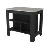 Brooklyn Kitchen Island, Three Concealed Shelves