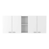 Austin 2 Piece Kitchen Set, Upper Wall Cabinet + Kitchen Island , White /Walnut