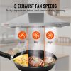 VEVOR Wall Mount Range Hood, Ductless Chimney-Style Kitchen Stove Vent, Stainless Steel Permanent Filter with 3-Speed Exhaust Fan, 2 Baffle Filters