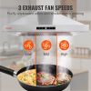 VEVOR Wall Mount Range Hood, Ductless Chimney-Style Kitchen Stove Vent, Stainless Steel Permanent Filter with 3-Speed Exhaust Fan, 2 Baffle Filters