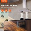VEVOR Wall Mount Range Hood, Ductless Chimney-Style Kitchen Stove Vent, Stainless Steel Permanent Filter with 3-Speed Exhaust Fan, 2 Baffle Filters