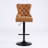 A&A Furniture,Aged and Retro PU Swivel Barstools Adjusatble Seat Height from 26-33 Inch