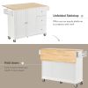 Rolling Mobile Kitchen Island with Solid Wood Top and Locking Wheels,52.7 Inch Width,Storage Cabinet and Drop Leaf Breakfast Bar,Spice Rack