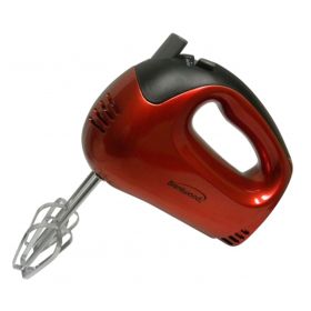 Brentwood 5-Speed Hand Mixer in Black (Color: Red)