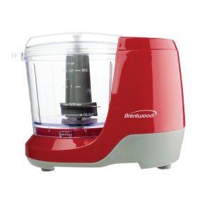 Brentwood 1.5 Cup Mini Food Chopper in Black (Color: Red)